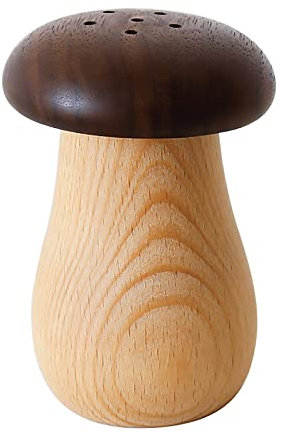 SUREH Zahnstocher-Halter in Pilzform, Holz, niedlicher Zahnstocher-Spender mit Zahnstocher, dekorative Zahnstocher, Behälter für Zuhause, Küche, Restaurant