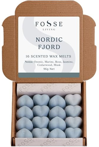 Nordic Fjord Soy Wax Melts 16 Pack | Crisp, Cool & Invigorating | Natural, Vegan & Plastic Free | Up to 96 Hrs Scent | Pet Safe | Handmade in UK – Fosse Living