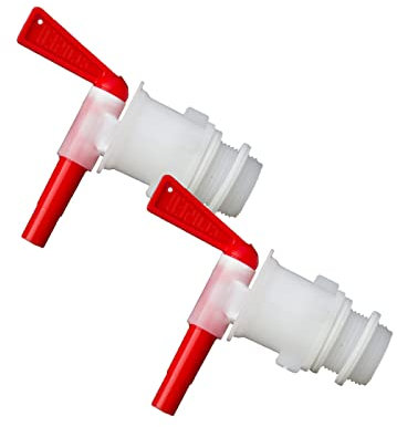 2 piezas de grifo de cubo de embotellado, grifo de barril de cerveza de plástico rojo de repuesto para bebidas caseras de vino y cerveza