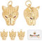 Beebeecraft 1 Box 5Pcs Leopard Charms 18K Vergoldetes Messing Dreidimensionales Tier Zirkonia Anhänger Charm Mit Biegering Für Halsketten Armband DIY Schmuckherstellung