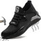 Tenis de Seguridad 42 Mujer Hombre Zapatillas de Trabajo Zapatos con Puntera de Acero Deportivo Comodas Sneakers de Industria y Construcción para Verano Negro 797