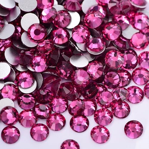 Brillantini Cristallo Non Hotfix Strass Unghie Cristalli Diamante Accessori per Unghie Fai da Te per Ciondoli Nail Art-Fucsia,Misto 1440 Pezzi