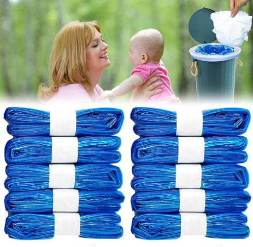 Nizirioo Bin Bag Refill Film, Pack of 10 - Odour-Proof Nappy Bin Refill Cassettes Compatible with Tommee Tippee Sangenic Tec