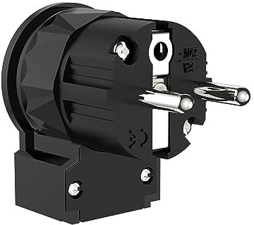 Viborg Kaltgeräte Winkelstecker Kaltgerätebuchse IEC Reinkupfer 90° Abgewinkelt (LE505R-Schukostecker)