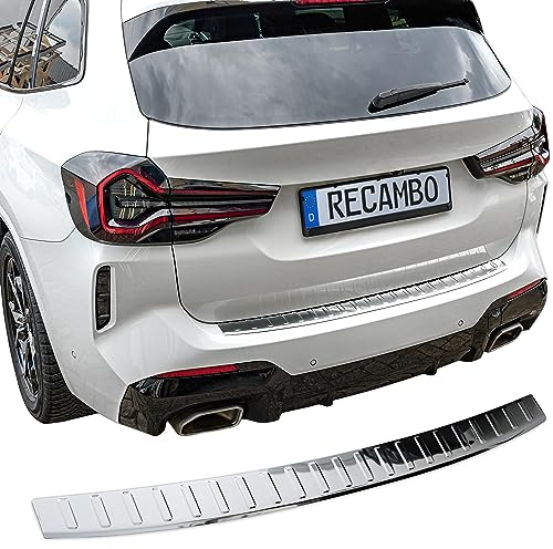 RECAMBO Ladekantenschutz Edelstahl kompatibel für BMW X3 LCI | G01 | BJ ab 09/2021 - Hochglanz poliert, Chrom Look - Styling und Schutz für die Stoßstange