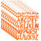 520 Stück Buchstaben Aufkleber, 10 Blatt Vinyl Scrapbook Selbstklebend Buchstaben 5,08 cm Groß- und 2,54 cm Kleinbuchstaben Alphabet Aufkleber Dekoration für Bastelpostfächer (Orange)
