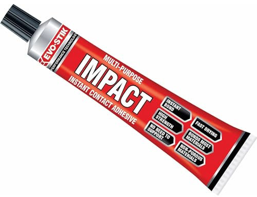 AMK® Evo Stik Impact Adhesive 30g Tube Strong Contact Glue Instant Bond Multi Purpose Bonds Wood Metal Plastic PVC Leather Fabric Rubber Ceramic Cork Laminate Repair Craft DIY