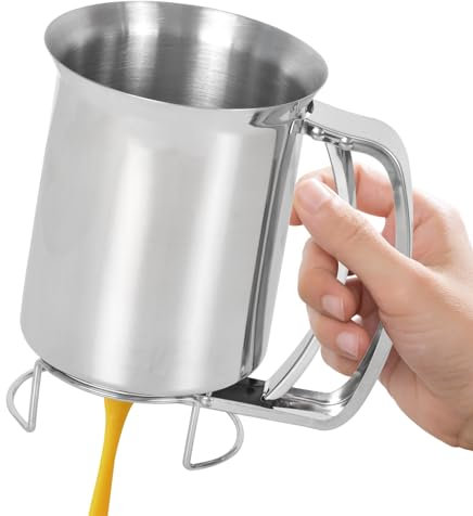 DEARBAG Distributeur de pâte à gâteau, 900 ML Distributeur de pâte à crêpes en Acier Inoxydable, Distributeur de pâte, Fabricant de moules à pâtisserie utilisé pour Les gâteaux, crêpes, Muffins