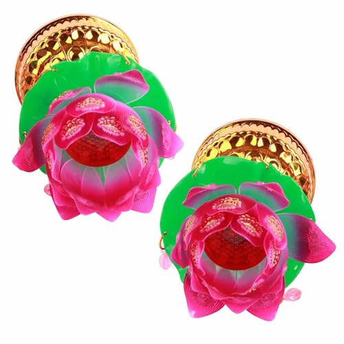HERCHR LED-Lotus-buddhistische Lampe, Buddha-Lotus-Lampe, USB-betriebenes Licht, Das Gravurmuster überträgt, Haushalts-LED-Lampe Für Buddha-Anlässe(5 Zoll)