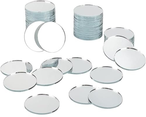 SSyang 200 Pezzi Mini Dimensioni Specchio Rotondo Adesivo Piccolo Specchio di Acrilica Piastrelle Mosaico Decorativo Specchio per Progetti di Arti E Mestieri, Incorniciatura, Arredamento Casa (2cm)