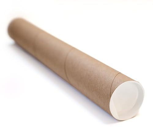 Packhorse Supply 4-pack Kraft Mailing Tubes with Caps | 2.5-inch x 24-inch Usable (25 total length) | Heavy-Duty Cardboard Poster Tubes for Shipping and Storage of Documents and Art