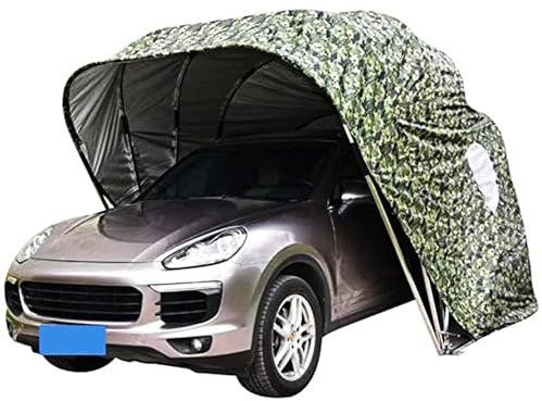 WTTTTW Carport rétractable hydraulique Extra Large, Couverture de Voiture Chaude Pliable extérieure, carport Robuste, carport Semi-Automatique Mobile résistant au Froid,Camouflage