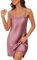 Marvmys Nuisette Femme Sexy Chemise de Nuit Court Dentelle Sling Bretelles Réglable Robe de Nuit Rose Violet XXL