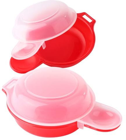 Plookyoe 2 Sets Mikrowellen-Eierkocher, 1-Minuten-Schnell-Ei-Hamburger-Omelette-Maker, Küchenkochwerkzeug