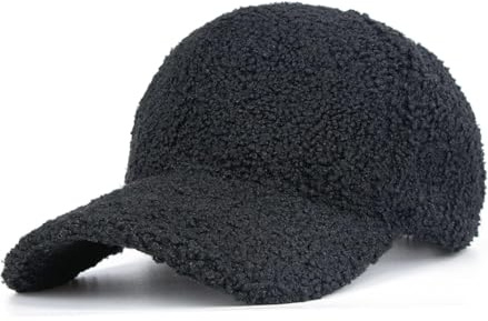 stylx Damen Baseballkappe aus Lammwolle, warm, Teddy-Fleece-Stil, Hip-Hop-Kappe für den Winter, Unisex