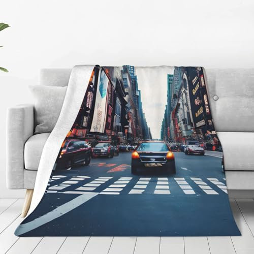 GFXEDSAH Tragbare ultraweiche Flanelldecke, Motiv: New York City, vielseitig, für Bettwäsche, Sofa und Reise, Klimaanlage