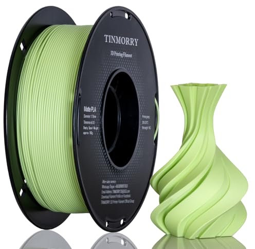 TINMORRY Matte PLA Filament 1,75mm, PLA 3D-Druckfilament, kompatibel mit Bambu Lab FDM 3D-Drucker, 1 kg 1 Spule, Matte Hellgrün