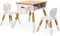 Siairo Kindertisch mit 2 Stühlen, Höhenverstellbar kindersitzgruppe für Kindergarten, Schreibtisch Kinder mit stauraum und Kinderstuhl, Kinder Tisch Stuhl Set, Maße: 55 x 55 x 40 cm