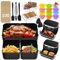 Air Fryer Liners Accessories for Ninja Foodi FlexDrawer Airfryer AF500UK/AF500UKCP, 1x10.4L & 2x5.2L Silicone Liner for Flexi Drawer Megazone Dual, Grilling Rack, Tong, Gloves, Oil Brush Included