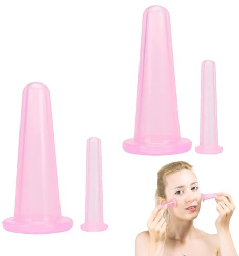 4 Pcs Ventouse Visage,Ventouse Visage Anti-Rides - Facial Lift Cup,Cupping Ventouse,Ventouse Massage,Silicone Massage Cups Soins Du Anti-Cellulite, Pour Le Massage Ventouses Du Visage Et Yeux