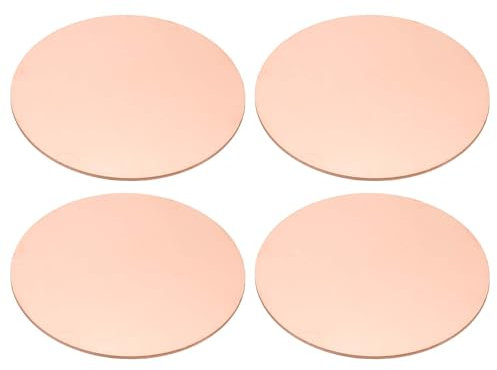 PATIKIL 4 Piezas De Láminas De Metal Para Grabado, 70mm Redondas, Placas De Metal En Forma De Disco Para Grabado laser, Fabricación De Placas, Llaveros, 1.0mm De Grosor, Tono Cobre