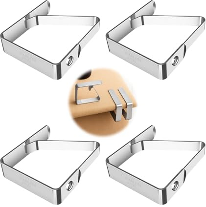 DmDoyy Tischdeckenklammern, 4 Stück Tischtuchklammern Tischdeckenhalter Edelstahl, Und Draußen,tischklammern Für Picknicks, Partys, Hochzeiten, Abendessen, Schulen