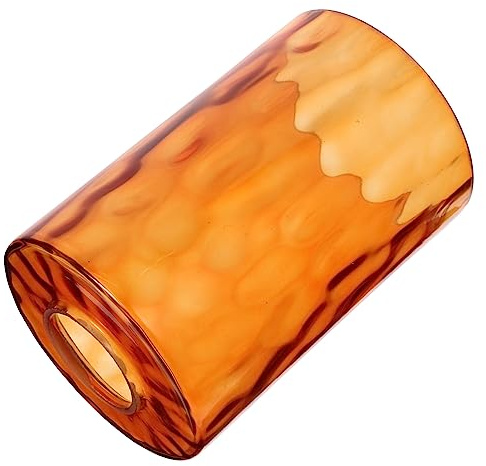 Kleiner Strukturierter Glas Lampenschirm Orange für Leuchten | Lampenschirm Retro Vintage, Ersatz Leuchtenabdeckung für Kronleuchter, Dekorative Wohnraumbeleuchtung