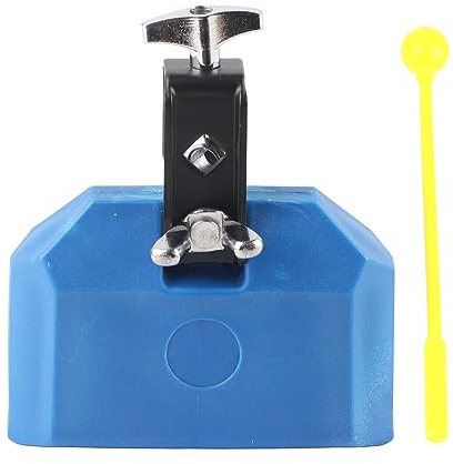 Tbest Haltbares Kunststoff -Drum Cowbell Percussion Accessoire Set mit Drum Stick für das Koordinationstraining (Blue)