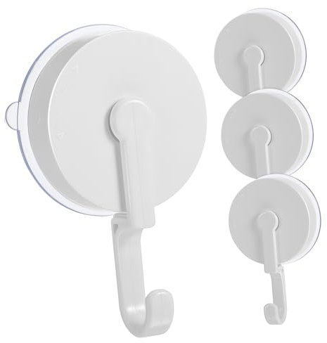 TIDTALEO Lot de 4 Crochets à Ventouse Rotatifs pour Fenêtre Robustes et Amovibles pour Salle de Bain Cuisine sans Perçage Capacité
