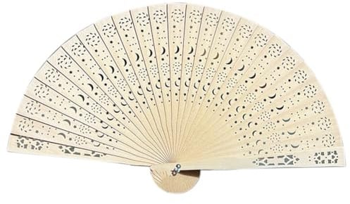 Jrudjsnhhty Fashion Wedding Hand Fragrant Party Carved Folding Fan Chinese Wooden Vintage Hollow Antiquity C