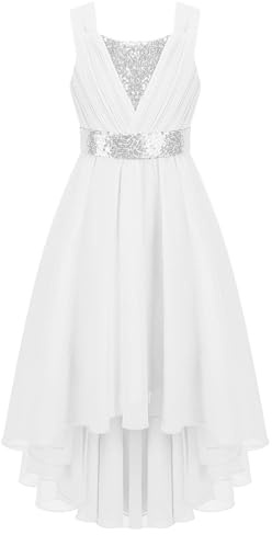 Yiesvsov Robe De Filles Festive Robe De Demoiselle D Honneur Paillettes Princesse Soirée Bal D Anniversaire Fête