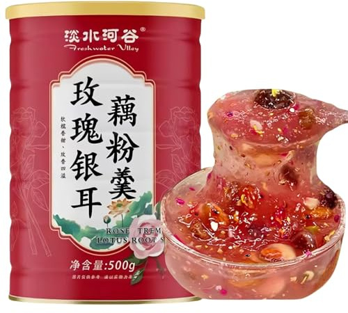 WSYLS Lotuswurzelstärke, vegan, ohne Zusatzstoffe, enthält Nüsse, rote Datteln, Rose, Tremella, chinesisch-asiatisches Essen, Familienpackung, 500g