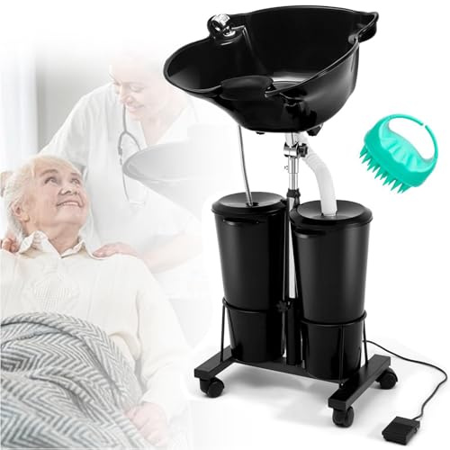 Tragbare Shampoo-SchüSsel, Shampoo-Waschbecken Zum Haarewaschen Mit Elektrischer Pumpe, 2 Eimer, Haarwaschbecken HöHe Und Winkel Verstellbar, FüR Den Heimsalon