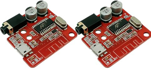 PintoHardware 2 x Placa de Receptor Audio Bluetooth Amplificador de Audio, Wireless, Módulo Receptor Estéreo, Amplificador MP3 Bluetooth 4.1, VHM 314 BLE, 5V, Decodificación Chip.