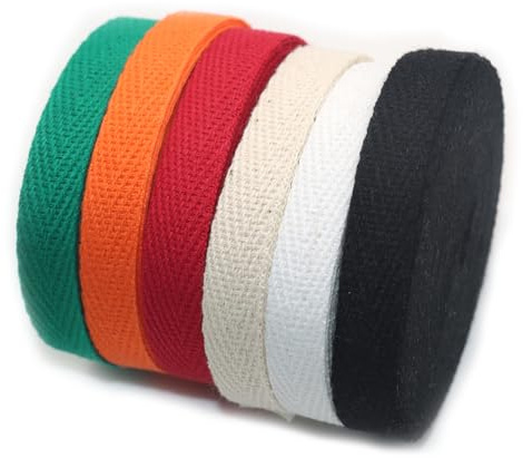 YYTOL Schrägband Baumwolle 30m Gurtband Baumwollband 10mm Einfassband Stoffband Saumband Webband zum Nähen Nahtband Baumwollband für DIY