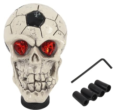 Gutol Pomo de palanca de cambios de calavera para coches, todoterrenos y camiones con transmisión manual, color blanco