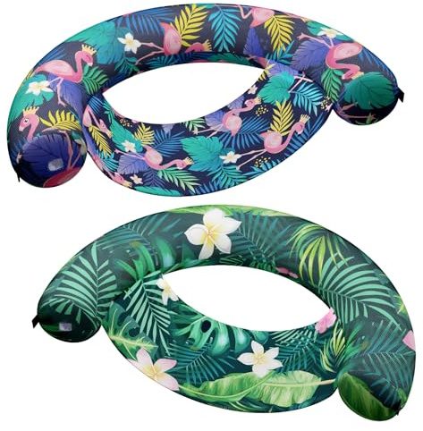 WERNNSAI 2 Pack Swimming Pool Floats for Adults, Large Inflatable Noodle Chairs with Soft Fabric Sling, Floating Pool Loungers for Pool Parties and Summer Water Fun
