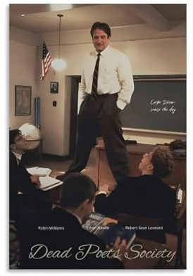 Poster, Motiv: Dead Poets Society aus den 90er-Jahren, Vintage-Leinwandposter, Bild, Druck, Leinwand, Wandfarbe, Kunstdekoration, modernes Zuhause, 20 x 30 cm