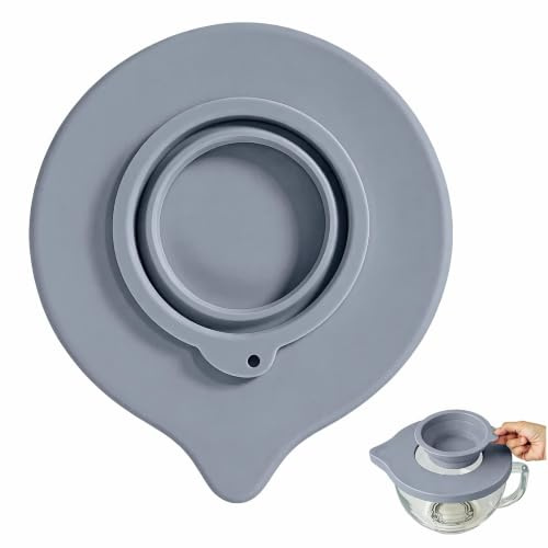 Silicone Mixer Bowl Cover Compatible with Kitchen Aid 4.5–5Quart Tilt-Head Stand Bowl | Durable Splash Guard with Easy Pour Feature | Cost-Effective Mixer Accessory (Grau)