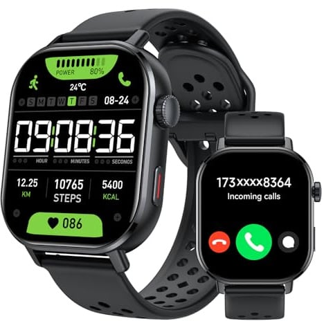 Smartwatch Herren Damen, Fitnessuhr Herren mit GPS, 5ATM Wasserdicht/2.06 AMOLED, 178+ Sportmodi Fitness Tracker mit Schrittzähler Herzfrequenz/SpO2/Schlaf Monitor, Uhren für Android iOS, Schwarz