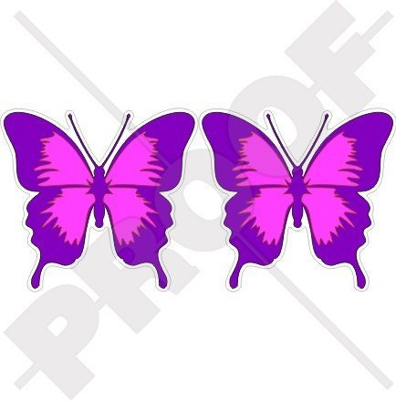 BUTTERFLY/Schmetterlinge Insekt PAPILLON 100mm Auto & Motorrad Aufkleber, x2 Vinyl Sticker