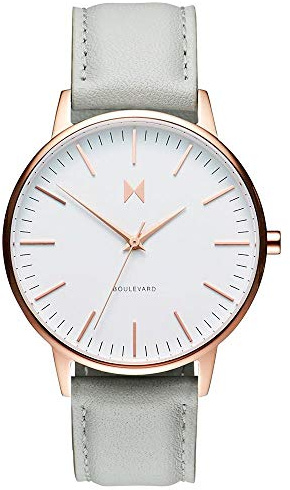 MVMT Analog Quarzuhr für Damen mit Graues Lederarmband - D-MB01-RGGR