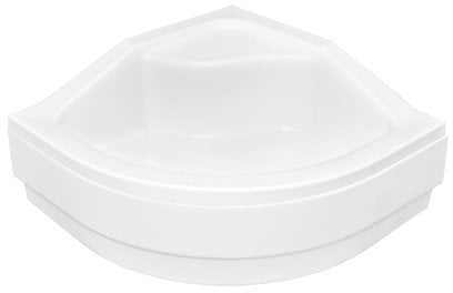 VBChome Acryl-Duschwanne 90x90x15 cm Viertelkreis Oliver I mit Schürze tief R55 Sitz + Ablaufgarnitur AP50 Eckduschwanne
