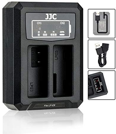 LP-E8 Adaptateur de chargeur de batterie USB double pour appareils photo numériques Canon EOS 700D, 650D, 600D, 550D
