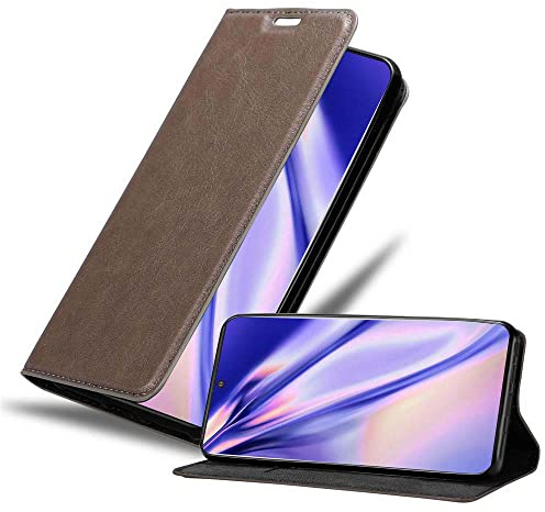 Cadorabo Hülle kompatibel mit Samsung Galaxy Note 10 Plus aus Kunst Leder Flip Klappbare Stoßfeste Magnetische [Standfunktion] [Kartenfächern] Cover Hülle für Galaxy Note 10 Plus Tasche in Braun