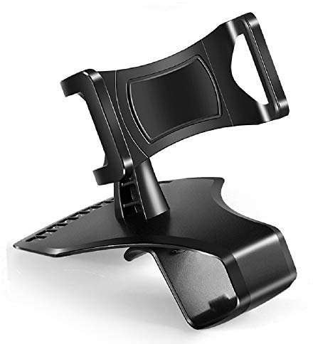 DFV mobile - 3 in 1 Car GPS Smartphone Holder: Dashboard/Visor Clamp + AC Grid Clip for Caterpillar CAT S31 Dual LTE - Black