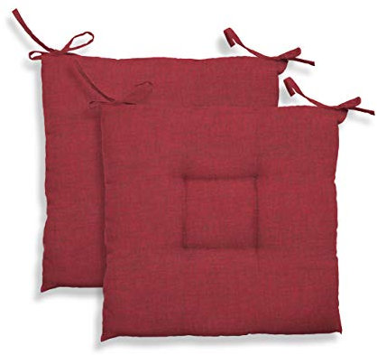GEMITEX Cuscino Sedia Trapuntato Creta Sitzkissen, gesteppt, Kreta, 2 Stück, Dekor 1550, Rot, 39 x 39 x 5 cm, Mehrfarbig, 2 Unità (Confezione da 1), 2