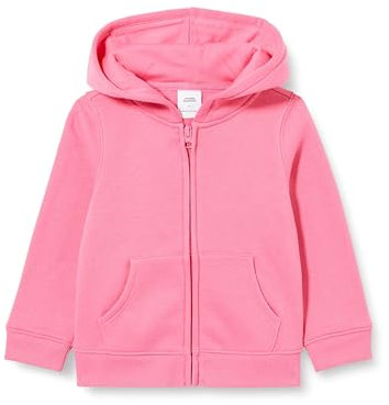 Amazon Essentials Felpe con Cappuccio Foderate in Pile con Cerniera Bambine e Ragazze, Rosa Brillante, 8 Anni