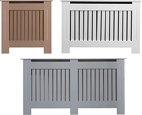 AVC Designs Large Radiator Cover Modern Design Vertical Slats White