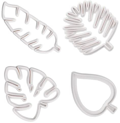 Lot de 8 emporte-pièces en forme de feuille tropicale pour décoration de gâteaux, cupcakes, biscuits, pâtisseries, gâteaux